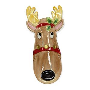 Fitz & Floyd Essential Snack Therapy Reindeer Plate